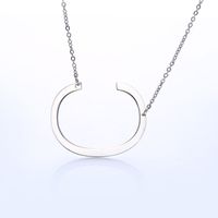 Simple Style Letter Stainless Steel Plating Hollow Out Pendant Necklace sku image 24