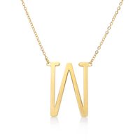 Simple Style Letter Stainless Steel Plating Hollow Out Pendant Necklace sku image 20