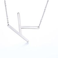 Simple Style Letter Stainless Steel Plating Hollow Out Pendant Necklace sku image 32