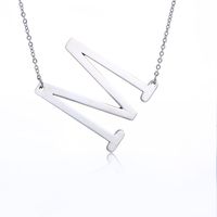 Simple Style Letter Stainless Steel Plating Hollow Out Pendant Necklace sku image 34
