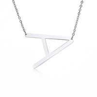 Simple Style Letter Stainless Steel Plating Hollow Out Pendant Necklace sku image 22