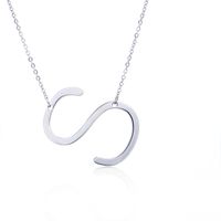 Simple Style Letter Stainless Steel Plating Hollow Out Pendant Necklace sku image 40