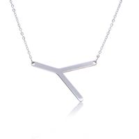 Simple Style Letter Stainless Steel Plating Hollow Out Pendant Necklace sku image 46