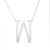 Simple Style Letter Stainless Steel Plating Hollow Out Pendant Necklace sku image 44