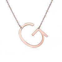 Simple Style Letter Stainless Steel Plating Hollow Out Pendant Necklace sku image 54