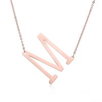 Simple Style Letter Stainless Steel Plating Hollow Out Pendant Necklace sku image 60