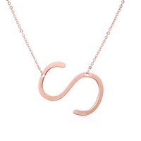 Simple Style Letter Stainless Steel Plating Hollow Out Pendant Necklace sku image 66