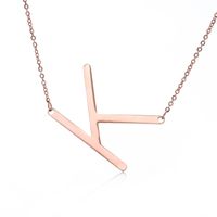 Simple Style Letter Stainless Steel Plating Hollow Out Pendant Necklace sku image 58