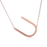Simple Style Letter Stainless Steel Plating Hollow Out Pendant Necklace sku image 68