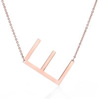Simple Style Letter Stainless Steel Plating Hollow Out Pendant Necklace sku image 52