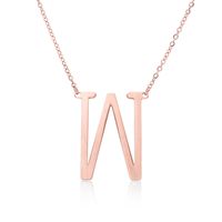Simple Style Letter Stainless Steel Plating Hollow Out Pendant Necklace sku image 70