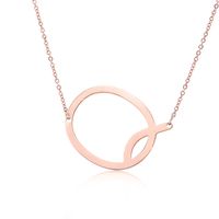 Simple Style Letter Stainless Steel Plating Hollow Out Pendant Necklace sku image 64
