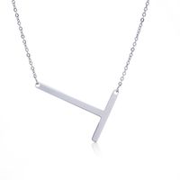 Simple Style Letter Stainless Steel Plating Hollow Out Pendant Necklace sku image 41