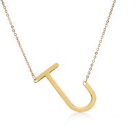 Simple Style Letter Stainless Steel Plating Hollow Out Pendant Necklace sku image 8