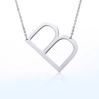 Simple Style Letter Stainless Steel Plating Hollow Out Pendant Necklace sku image 23