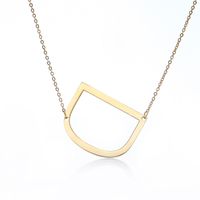 Simple Style Letter Stainless Steel Plating Hollow Out Pendant Necklace sku image 3