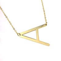 Simple Style Letter Stainless Steel Plating Hollow Out Pendant Necklace main image 1