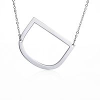 Simple Style Letter Stainless Steel Plating Hollow Out Pendant Necklace sku image 25