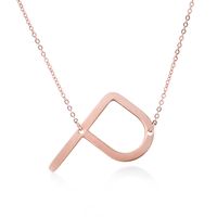 Simple Style Letter Stainless Steel Plating Hollow Out Pendant Necklace sku image 63