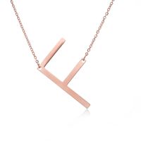 Simple Style Letter Stainless Steel Plating Hollow Out Pendant Necklace sku image 53