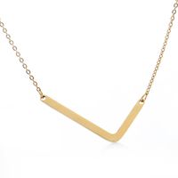 Simple Style Letter Stainless Steel Plating Hollow Out Pendant Necklace sku image 10