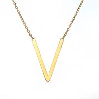 Simple Style Letter Stainless Steel Plating Hollow Out Pendant Necklace sku image 19