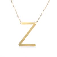 Simple Style Letter Stainless Steel Plating Hollow Out Pendant Necklace sku image 21