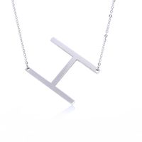 Simple Style Letter Stainless Steel Plating Hollow Out Pendant Necklace sku image 29