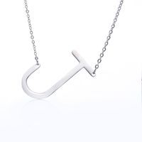 Simple Style Letter Stainless Steel Plating Hollow Out Pendant Necklace sku image 31