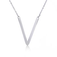 Simple Style Letter Stainless Steel Plating Hollow Out Pendant Necklace sku image 43
