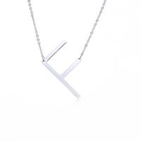 Simple Style Letter Stainless Steel Plating Hollow Out Pendant Necklace sku image 27