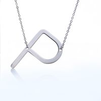 Simple Style Letter Stainless Steel Plating Hollow Out Pendant Necklace sku image 37