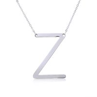 Simple Style Letter Stainless Steel Plating Hollow Out Pendant Necklace sku image 47