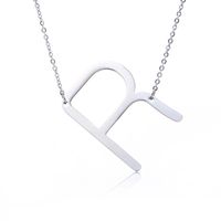 Simple Style Letter Stainless Steel Plating Hollow Out Pendant Necklace sku image 39