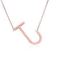 Simple Style Letter Stainless Steel Plating Hollow Out Pendant Necklace sku image 57