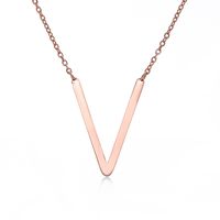Simple Style Letter Stainless Steel Plating Hollow Out Pendant Necklace sku image 69