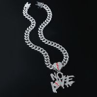 Hip Hop Geometrisch Legierung Strass Überzug Inlay Strasssteine Unisex Halskette Mit Anhänger main image 5