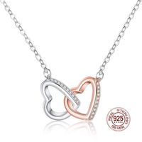 Wholesale Simple Style Heart Shape Sterling Silver Zircon Pendant Necklace main image 1