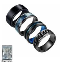 Simple Style Geometric Titanium Steel Plating Men's Rings main image 1