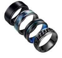 Simple Style Geometric Titanium Steel Plating Men's Rings sku image 5