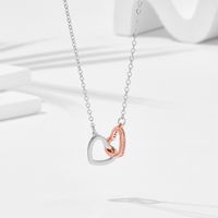 Wholesale Simple Style Heart Shape Sterling Silver Zircon Pendant Necklace main image 3