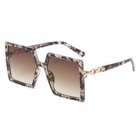 Retro Fashion Leopard Pc Square Patchwork Full Frame Women's Sunglasses sku image 1