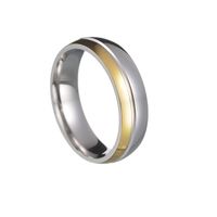 Simple Style Geometric Color Block Titanium Steel Plating Inlay Zircon Rings sku image 1