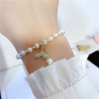 Classic Style Fish Tail Freshwater Pearl Copper Plating Gold Plated Bracelets main image 3
