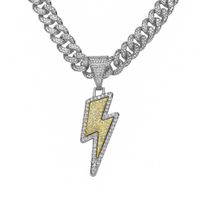 Hip-hop Lightning Alloy Plating Inlay Rhinestones Men's Pendant Necklace sku image 2