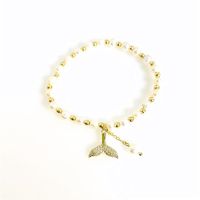 Classic Style Fish Tail Freshwater Pearl Copper Plating Gold Plated Bracelets main image 2