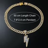 Hip Hop Foudre Alliage Placage Incruster Strass Hommes Pendentif main image 2