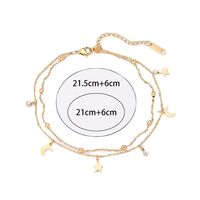 Wholesale Jewelry Vacation Star Moon Stainless Steel Artificial Gemstones Anklet main image 5