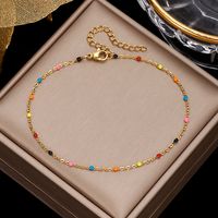 Wholesale Jewelry Vacation Star Moon Stainless Steel Artificial Gemstones Anklet sku image 1