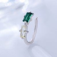 1 Piece Simple Style Square Sterling Silver Inlay Zircon Earrings main image 5